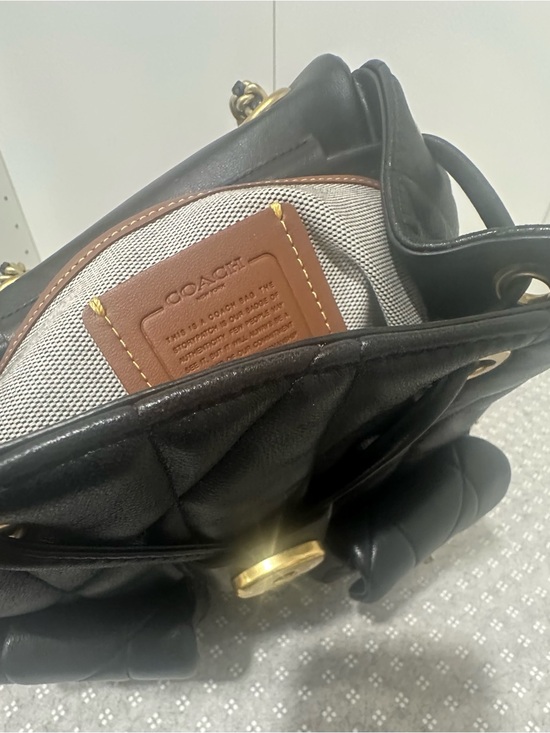 Coach Black Quilted Leather Shoulder Bag with Gold Hardware main image 5
